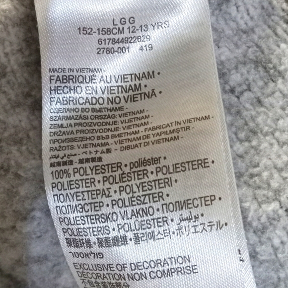 Hurley Zip Hoodie Sweater Grey w/ Black Flecks Kid L 2 Pocket Fleeced Lined Hood - Picture 6 of 12